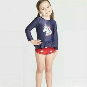 Unicorn rash guard swimsuit
